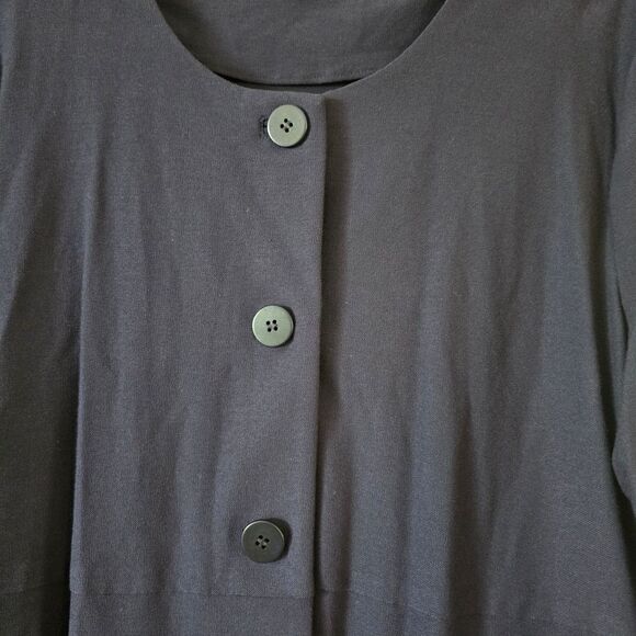 Eileen Fisher Stretch 3 Button Knit Jacket in Blue  Womens Size PL - Picture 5 of 7